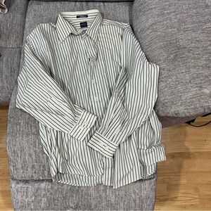 Arrow Black & White Striped Men’s Long Sleeve Dress Shirt